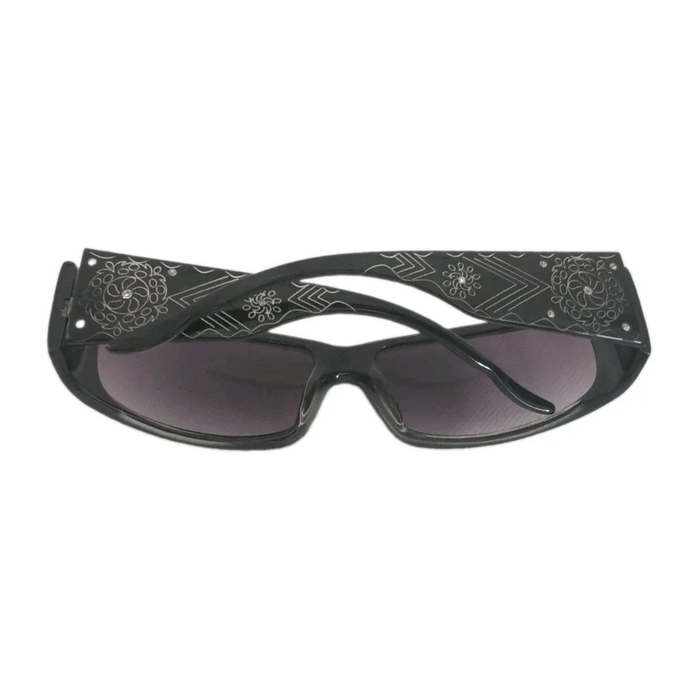 Vintage Oscar de la Renta Sunglasses MOD 1027 001 Black Wrap Shield Y2K